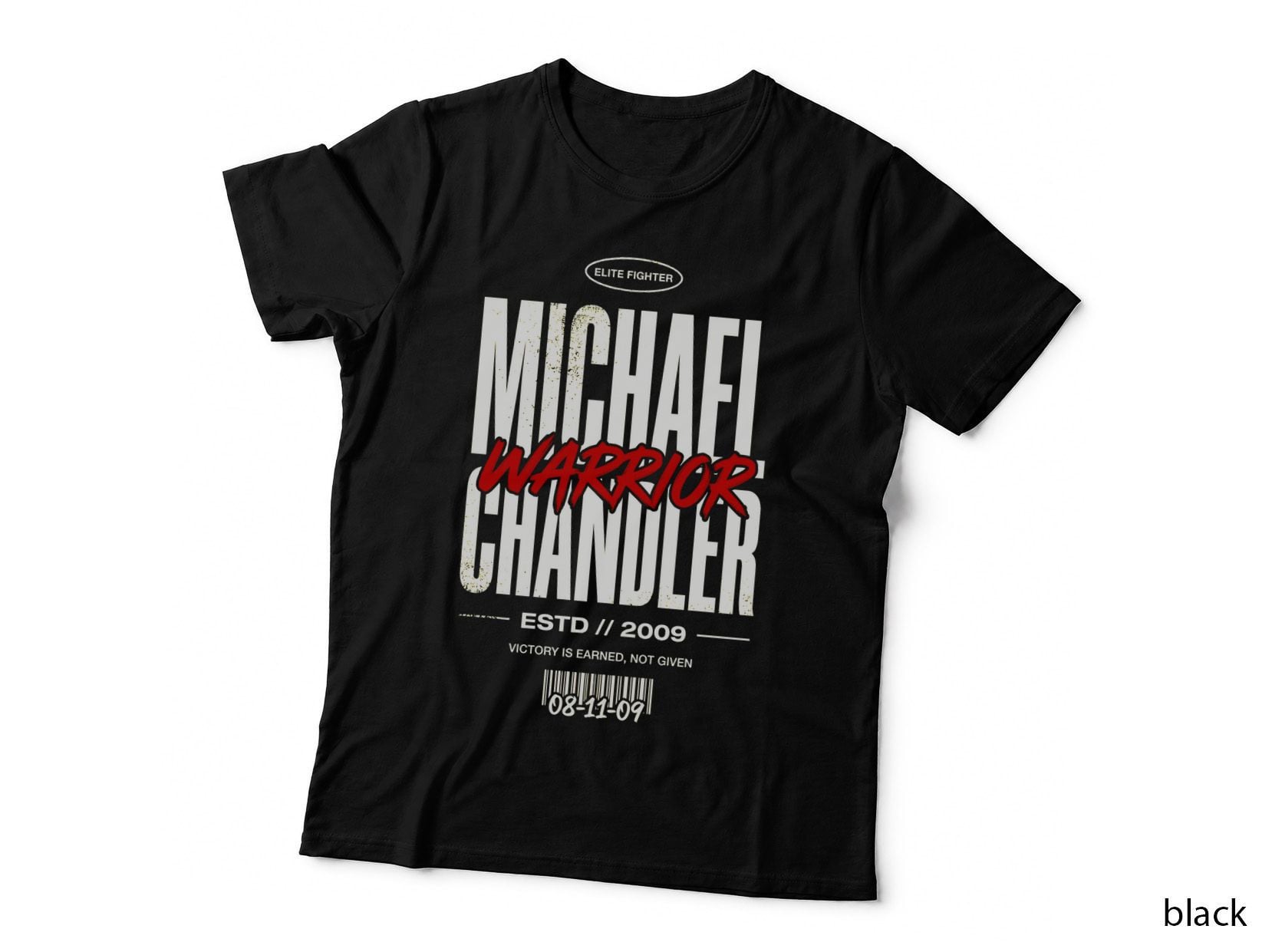 Michael Chandler Warrior Distressed Vintage MMA Badge Tee Red Script Nickname