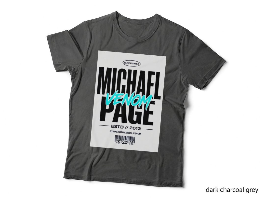 Michael Page Elite Fighter Venom Estd 2012 Strike with Vintage Badge T-Shirt