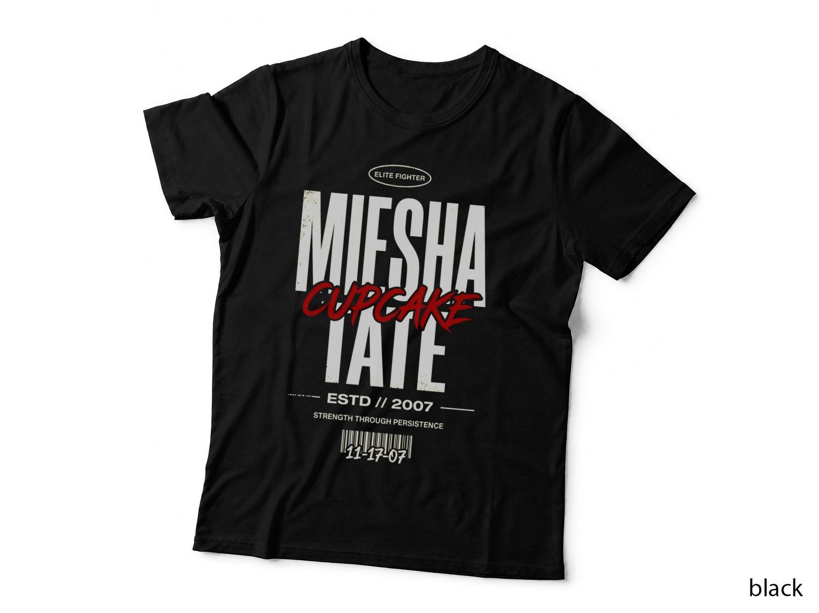 Miesha Tate Elite Fighter Cupcake Estd 2007 Strength Vintage Varsity T-Shirt