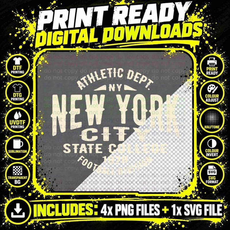 Nyc Athletic Dept Ny New York City State College 1978 Png SVG Digital Bundle