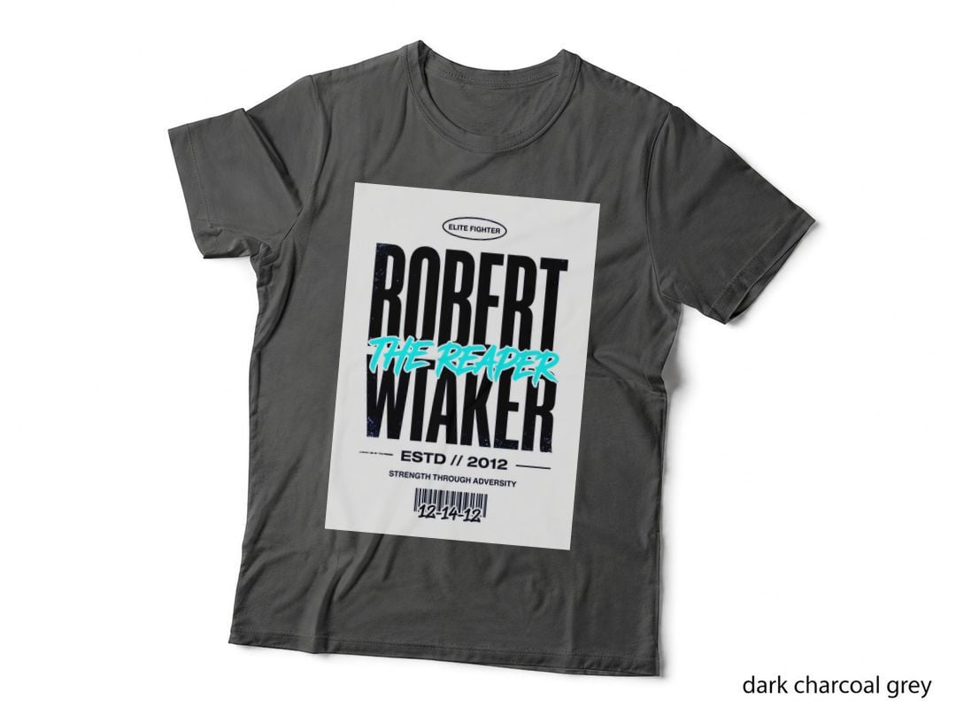 Robert Wiaker Elite Fighter the Reaper Estd 2012 Strength Vintage Badge T-Shirt