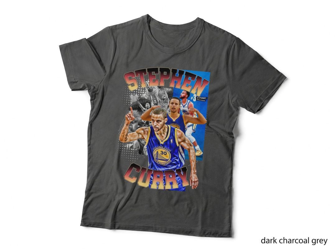 Stephen Curry 3 3-Point Field Goals Red Gold Gradient Text Warriors T-Shirt