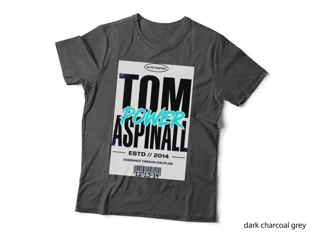 Tom Aspinall Elite Fighter Power Estd 2014 Dominance Vintage Badge T-Shirt
