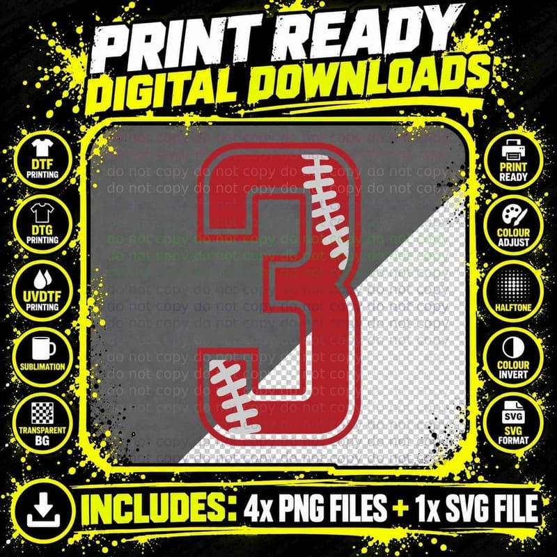 5 Baseball T-Shirt, Baseball-Themed Number Five Graphic Png SVG Digital Bundle