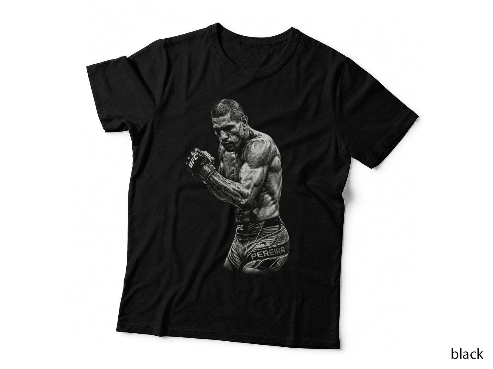 Alex Pereira T-Shirt, Halftone MMA Guard Stance Graphic Tee, Cage Warrior Shirt