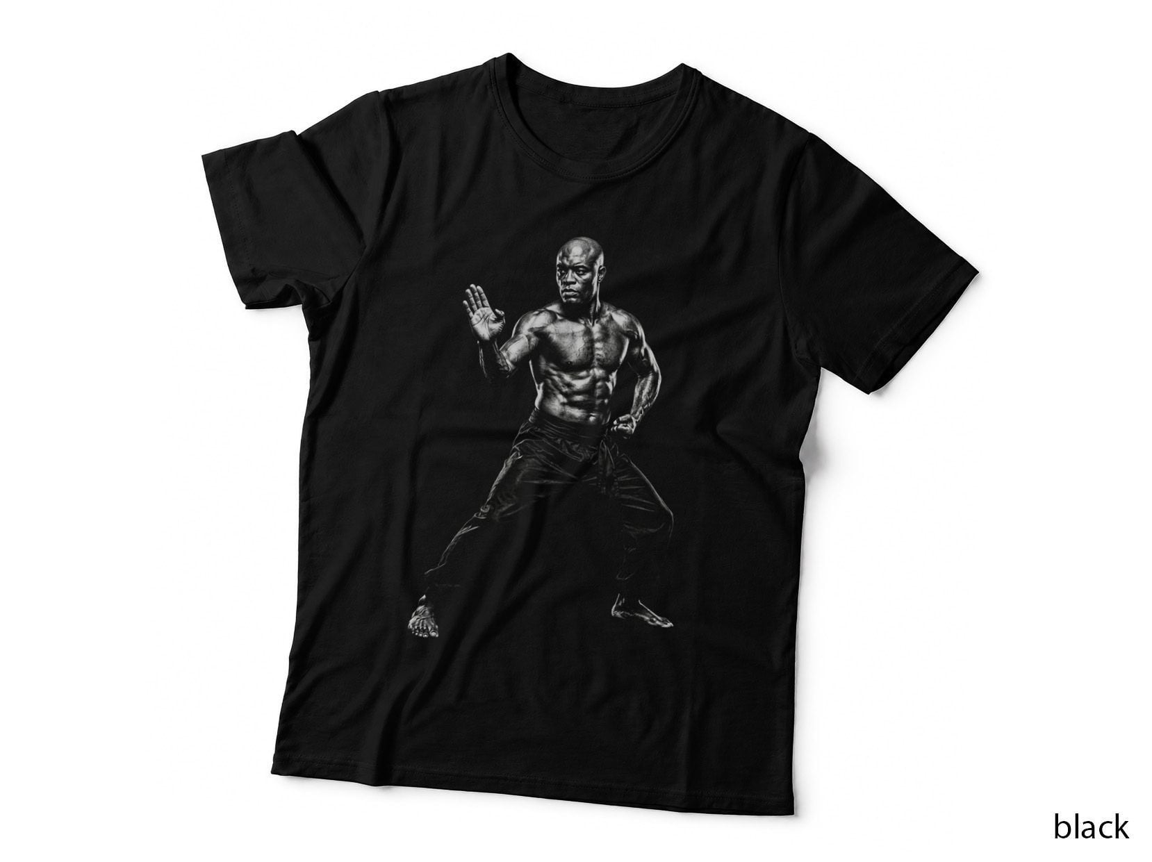 Anderson Silva T-Shirt, Halftone MMA Karate Guard Graphic Tee, Fight Night Shirt
