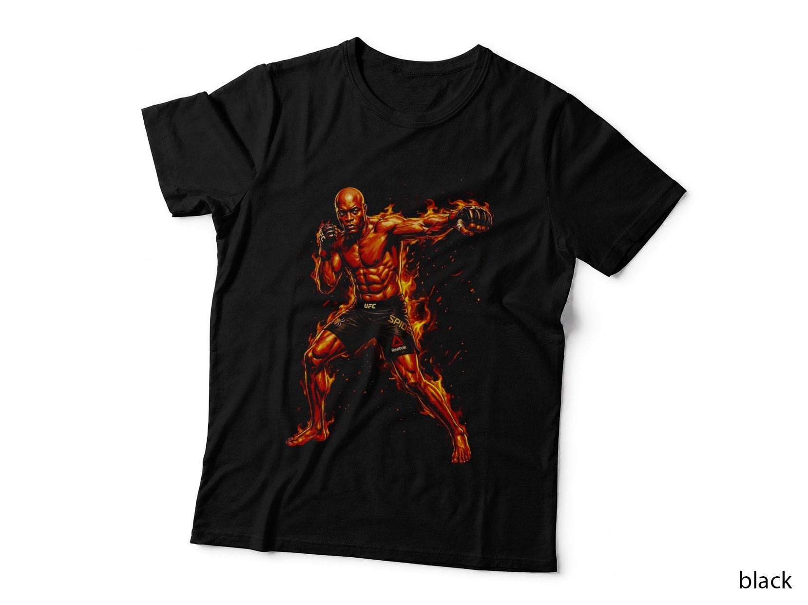 Anderson Silva T-Shirt, Halftone MMA Straight Punch Graphic Tee