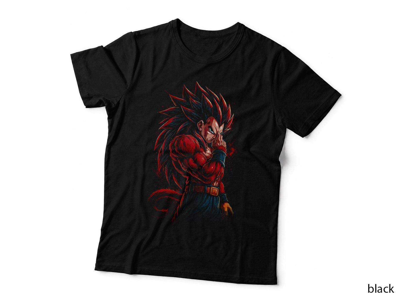 Anime Battle Fighter T-Shirt, Halftone Red Gi Warrior Graphic Tee