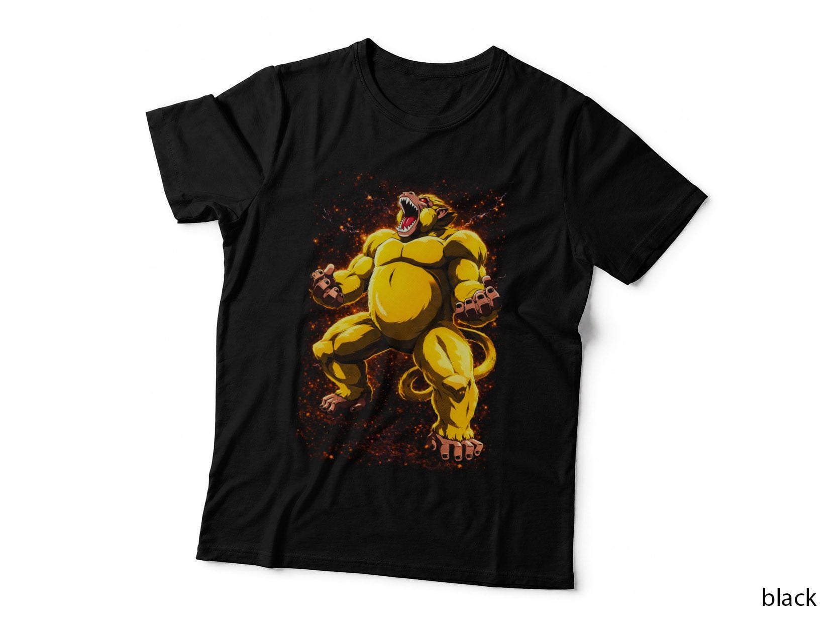 Anime Beast Monster Halftone T-Shirt, Power Fighter Tee, Manga Creature