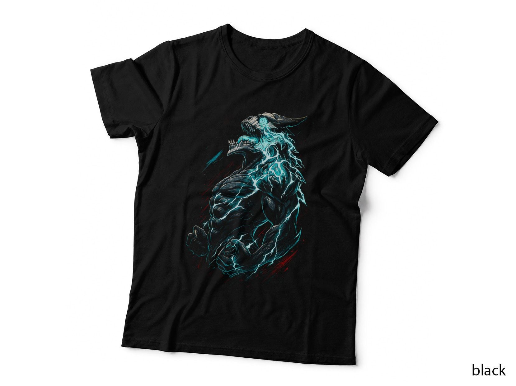 Anime Ki Warrior T-Shirt, Halftone Red Muscle Fighter Graphic Tee