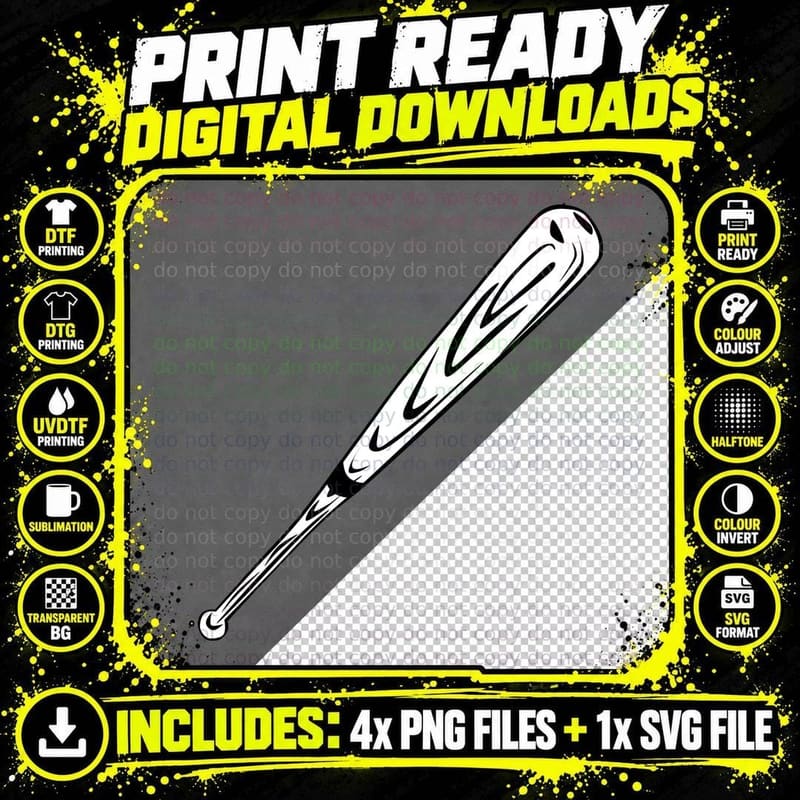 Baseball Bat Graphic Baseball T-Shirt Png SVG Digital Bundle