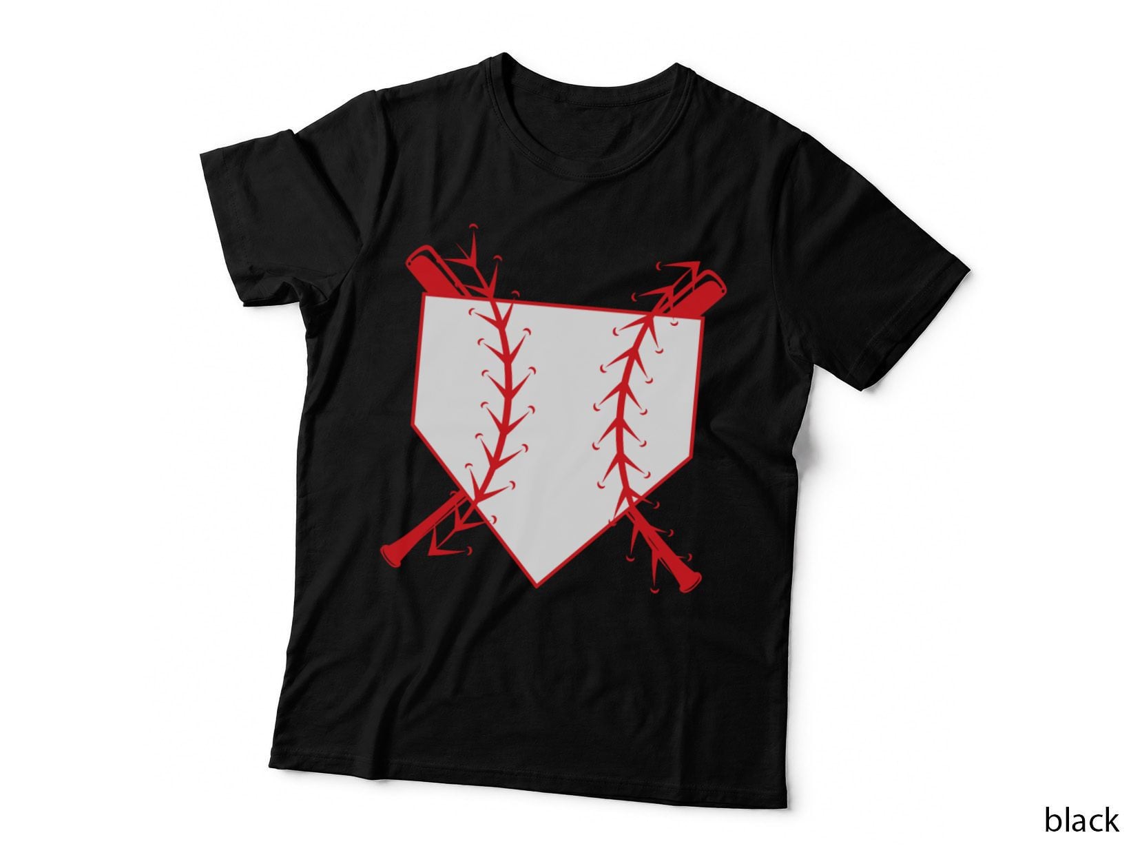 Baseball Bats Crossed Over Home Plate Baseball T-Shirt, Baseball Graphic Tee