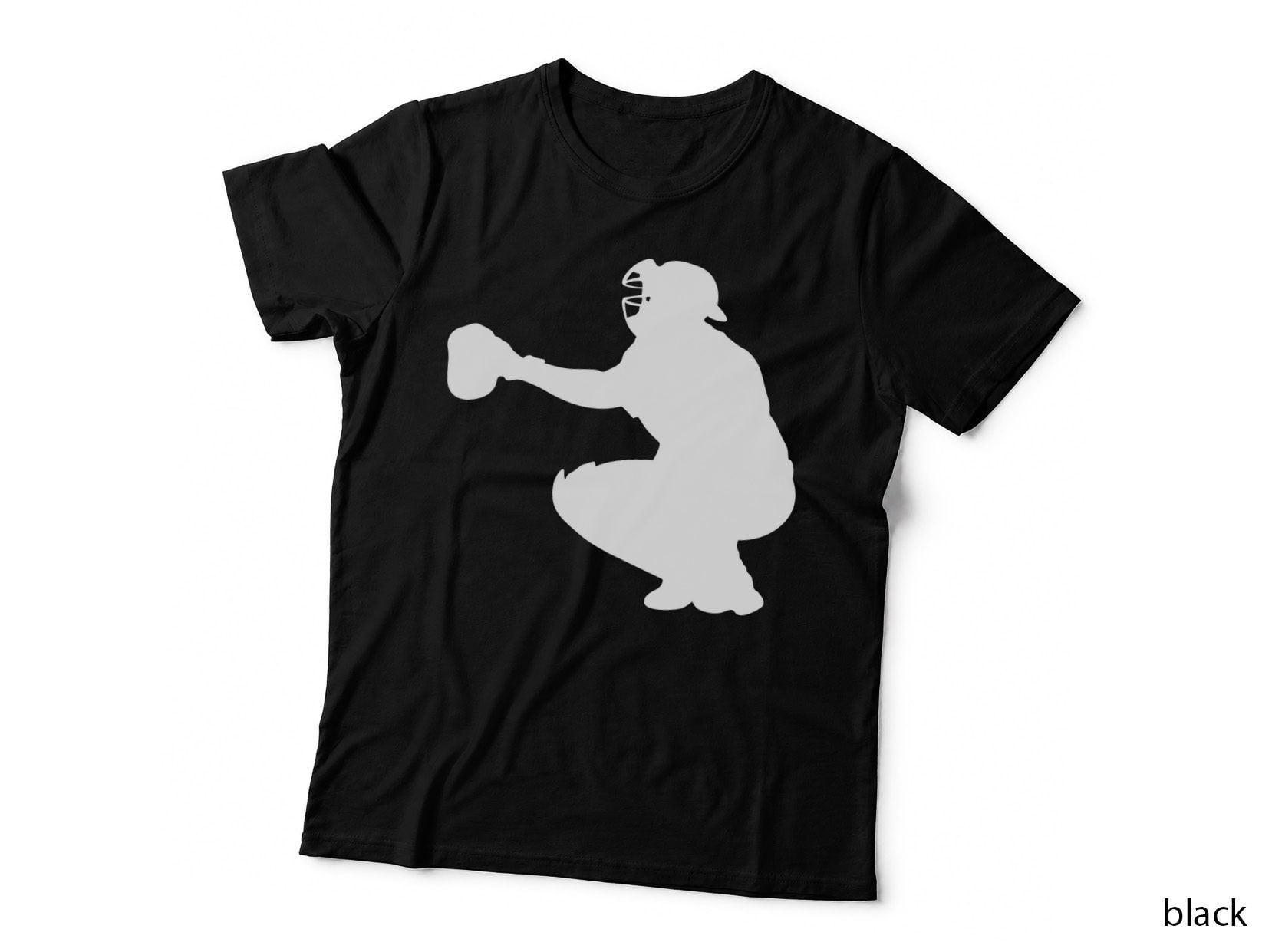 Baseball Catcher Silhouette Baseball T-Shirt, Baseball Graphic Tee