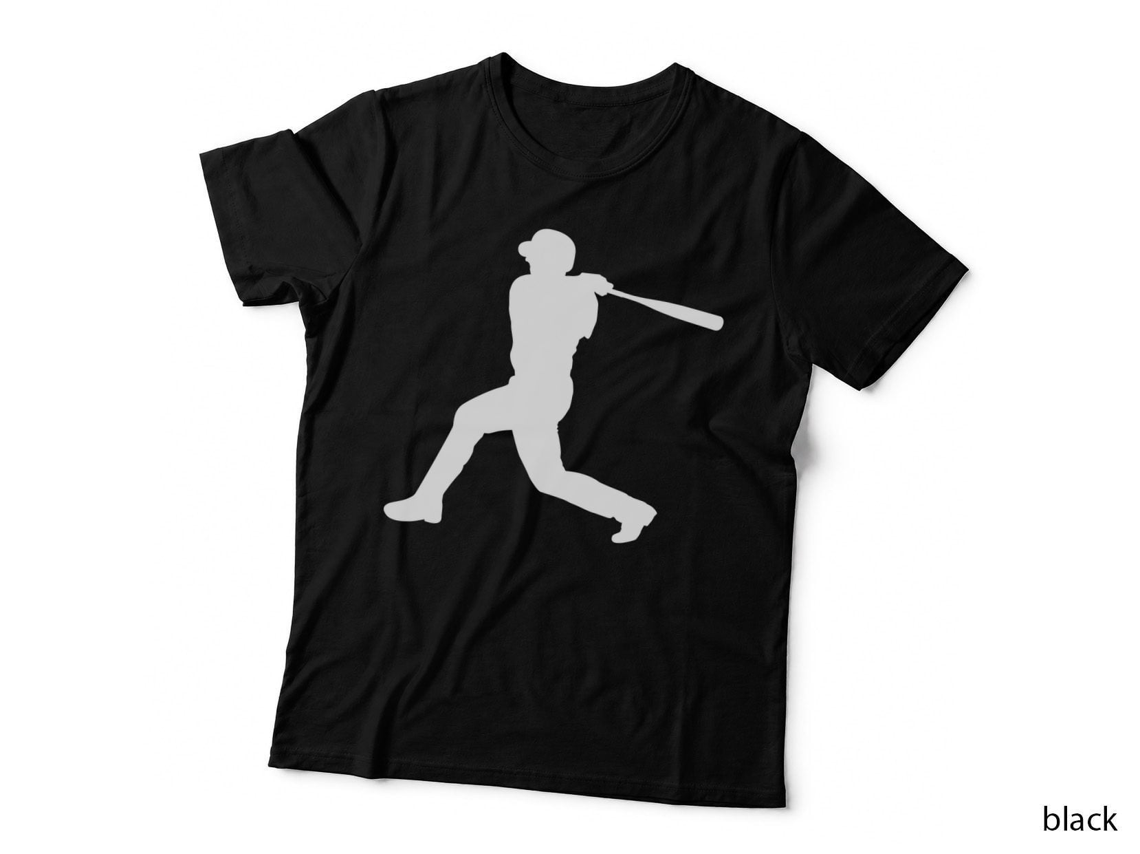 Baseball Player Swinging Bat Silhouette Baseball T-Shirt, Baseball Graphic Tee