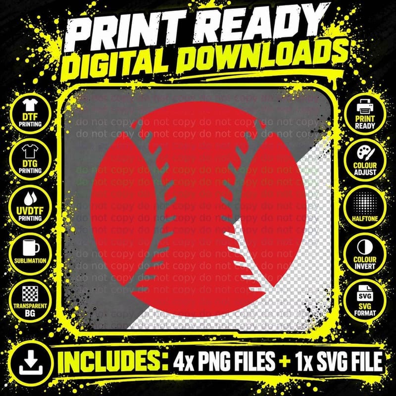 Baseball Seam Design Baseball T-Shirt Png SVG Digital Bundle
