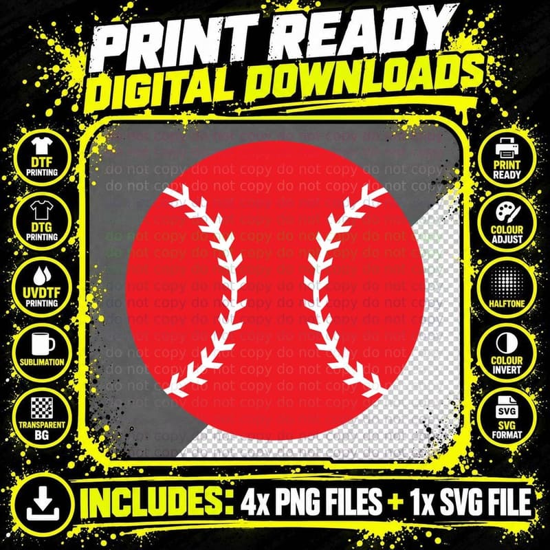 Baseball Seam Icon Baseball T-Shirt Png SVG Digital Bundle