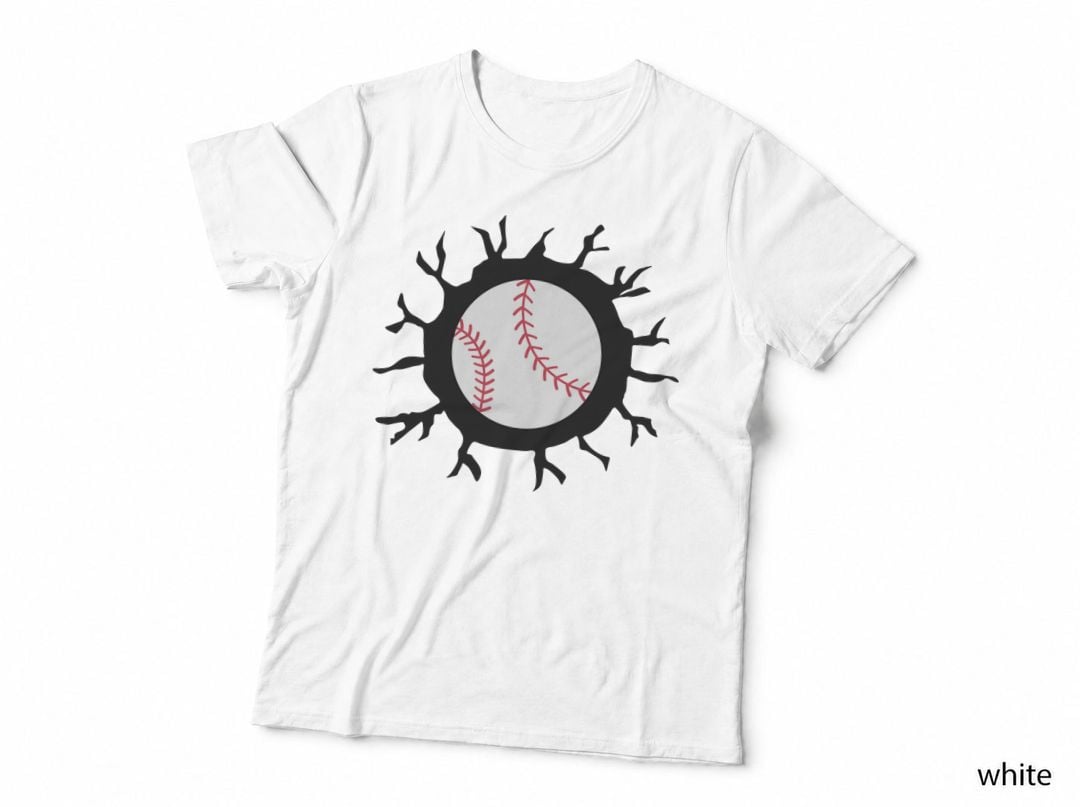 Baseball in Tree Branches Baseball T-Shirt, Baseball Graphic Tee