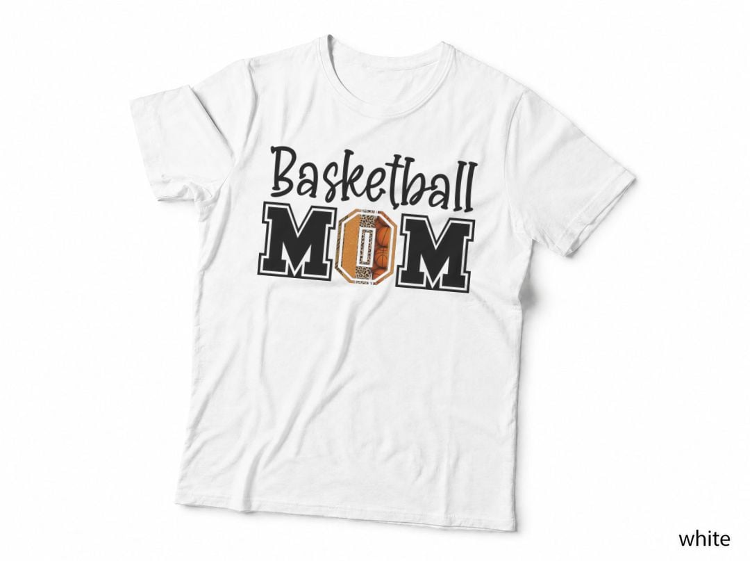 Basketball Mom Black Striped Text Retro T-Shirt