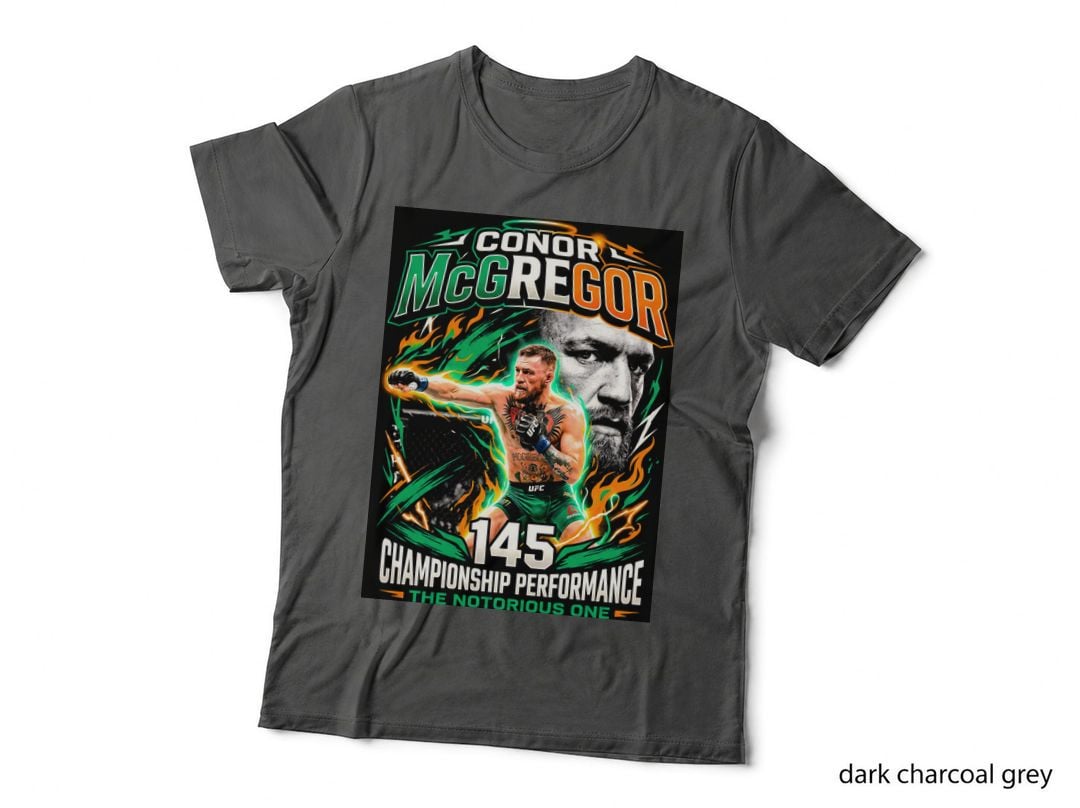 Conor Mcgregor 145 Championship Performance the Notorious Green Orange T-Shirt