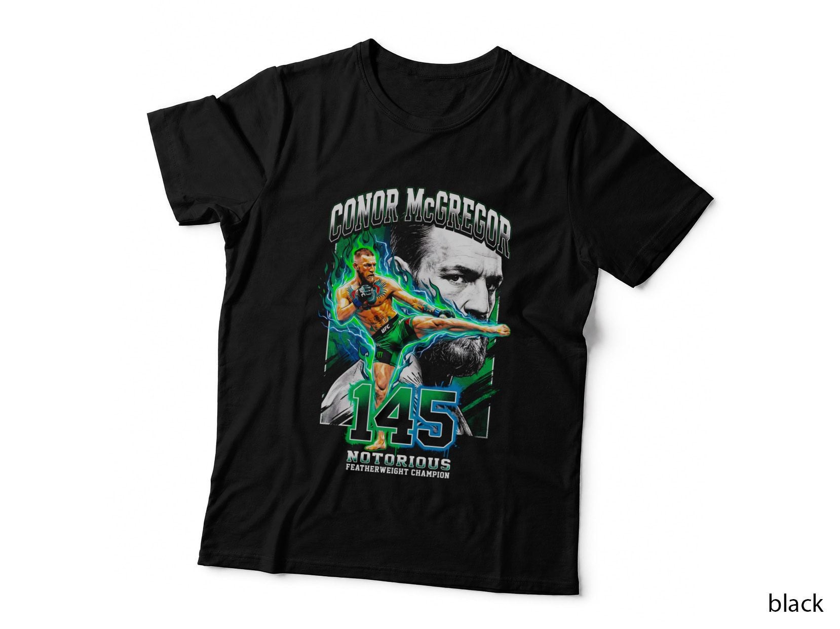Conor Mcgregor 145 Notorious Featherweight Champion MMA Fighter Punching T-Shirt