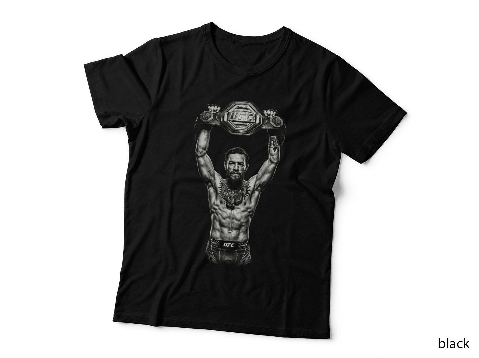 Conor Mcgregor T-Shirt, Halftone MMA Belt Overhead Graphic Tee, MMA Legend Shirt
