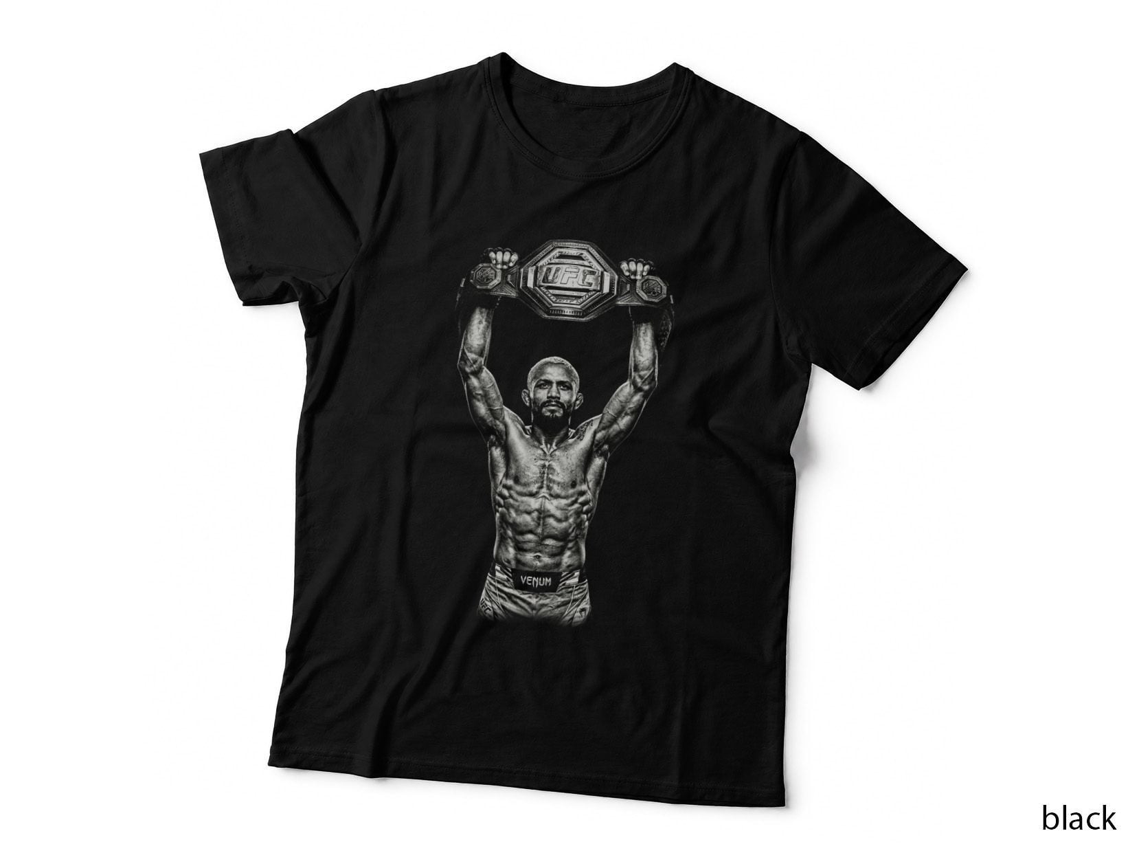 Deiveson Figueiredo T-Shirt, Halftone MMA Champion Belt Graphic Tee