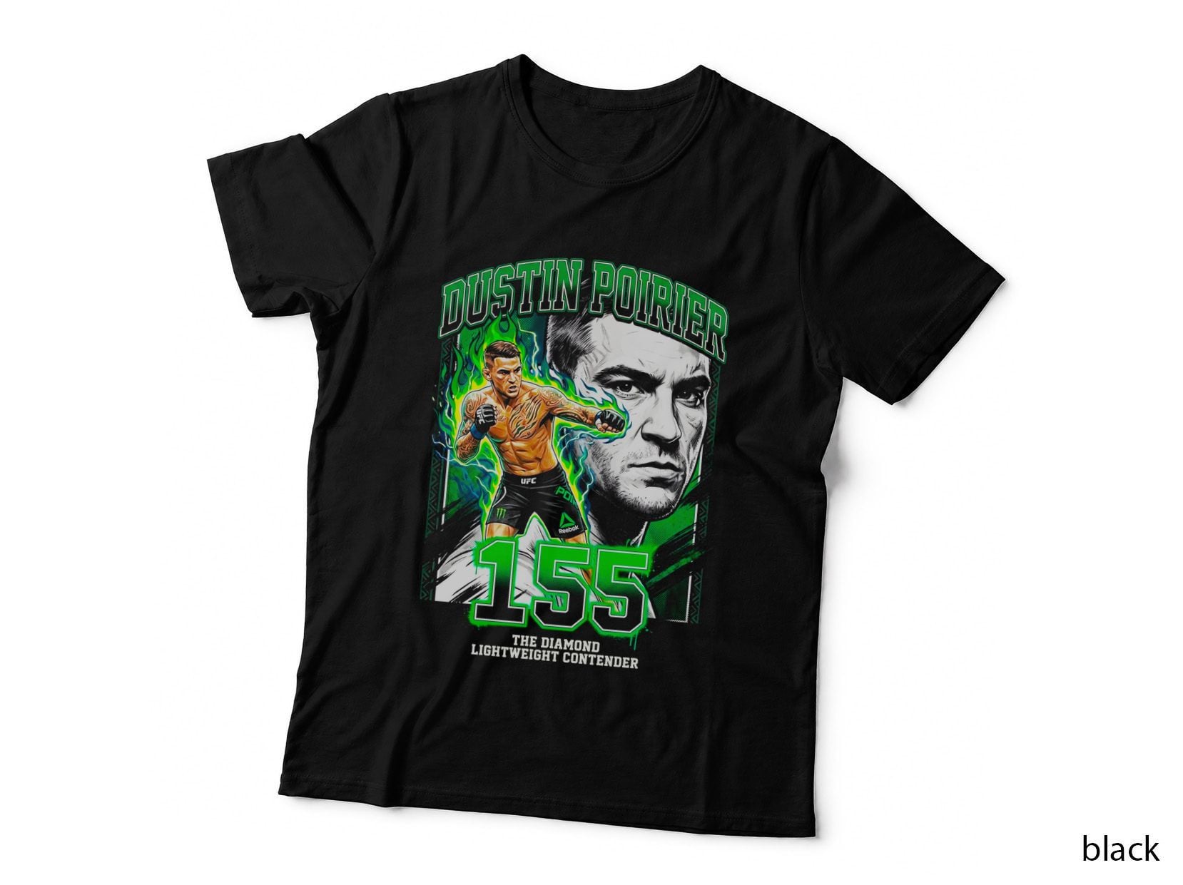 Dustin Poirier 155 the Diamond Lightweight Contender Green Lightning T-Shirt