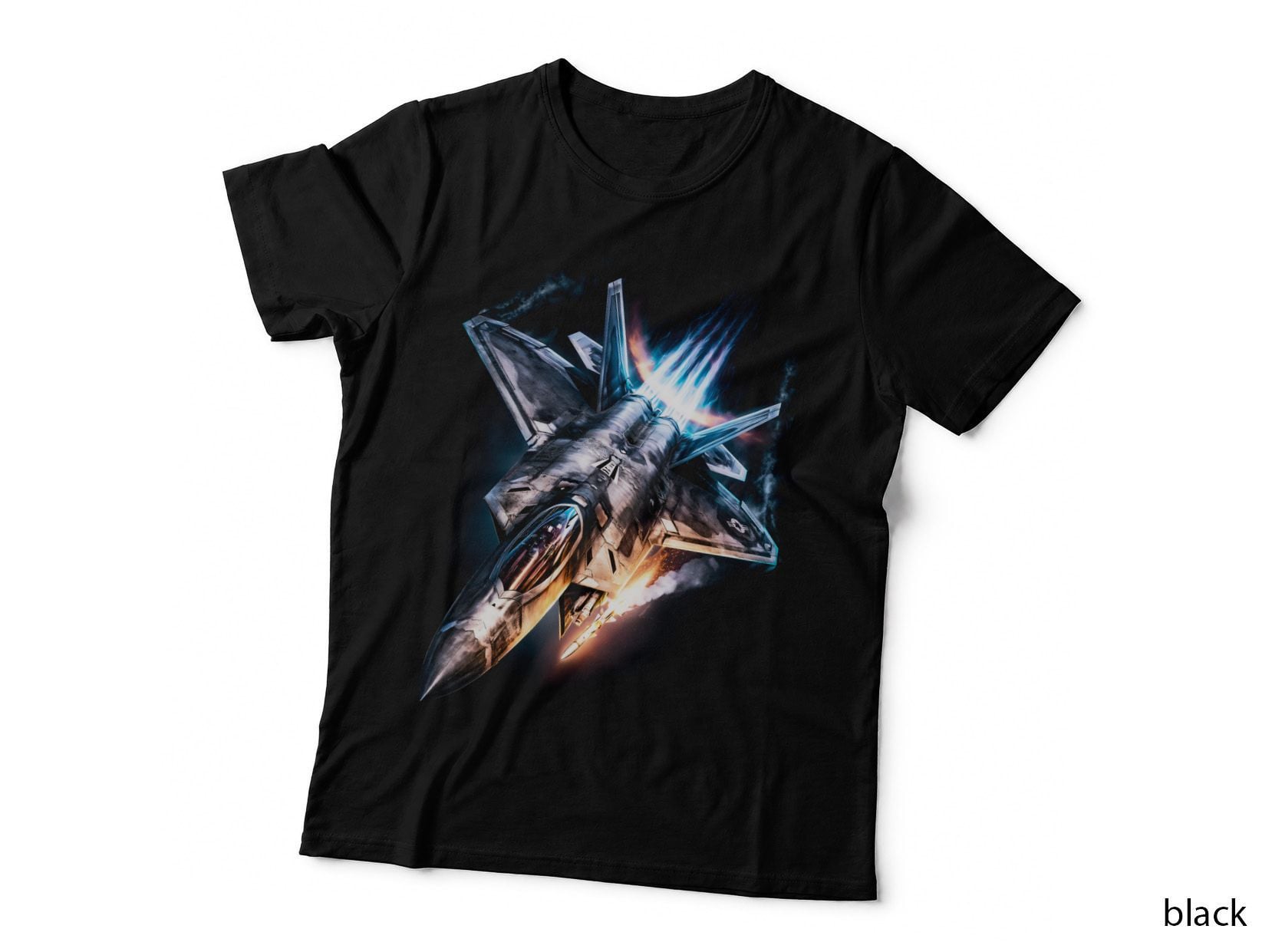 Fighter Jet Halftone T-Shirt, Military Aircraft Tee, Combat Flight Shirt