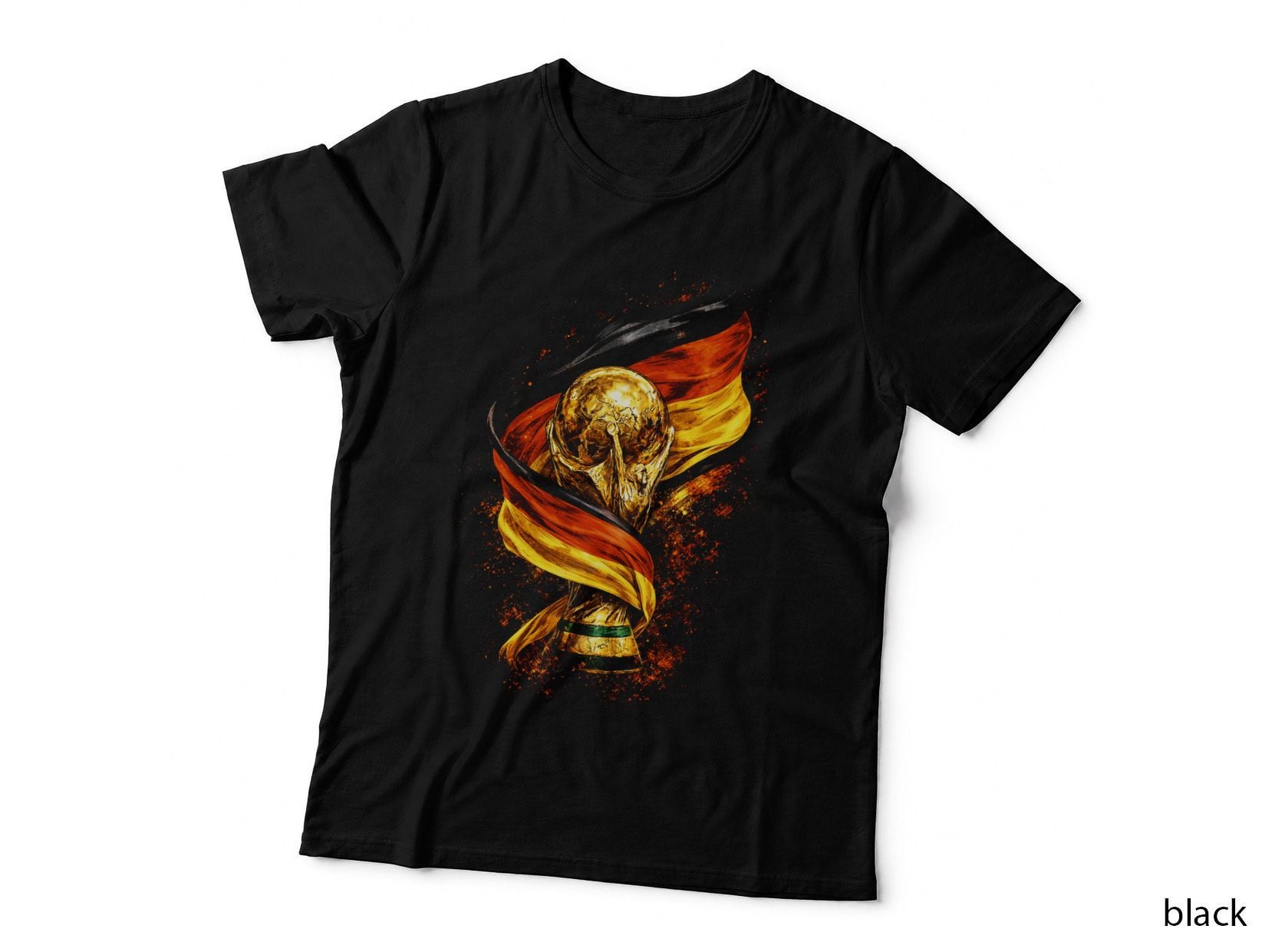 Germany Football T-Shirt, Halftone Germany Flag Trophy Graphic Tee