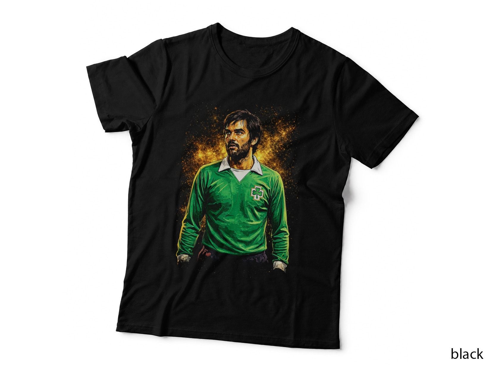 Ireland Footballer Green Long-Sleeve Jersey Shamrock Crest Standing T-Shirt