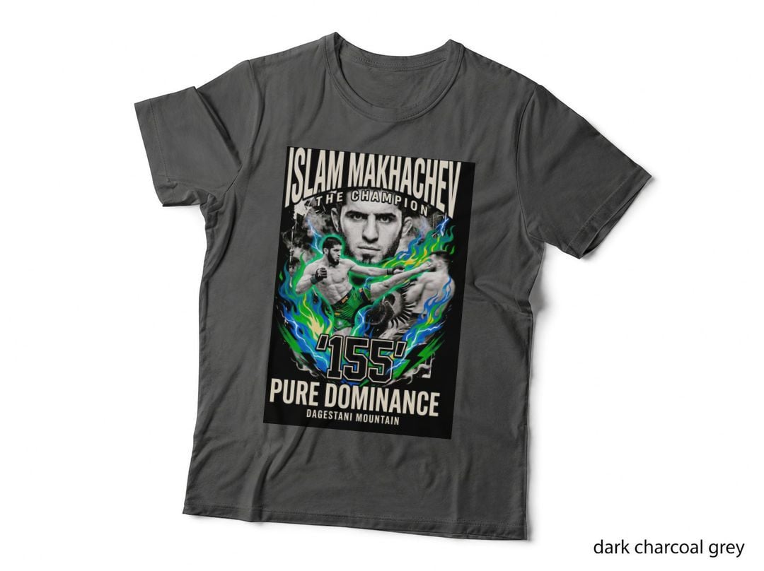 Islam Makhachev the Champion 155 Pure Dominance Dagestani Green Blue T-Shirt