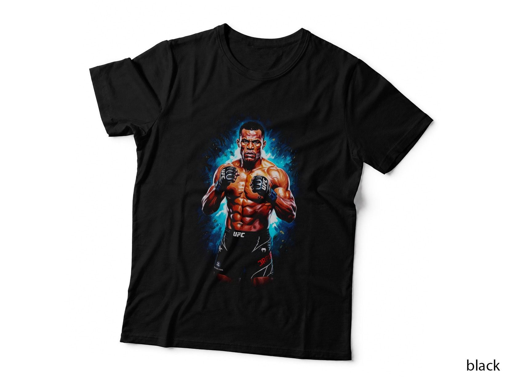 Israel Adesanya T-Shirt, Halftone MMA Overhand Punch Graphic Tee