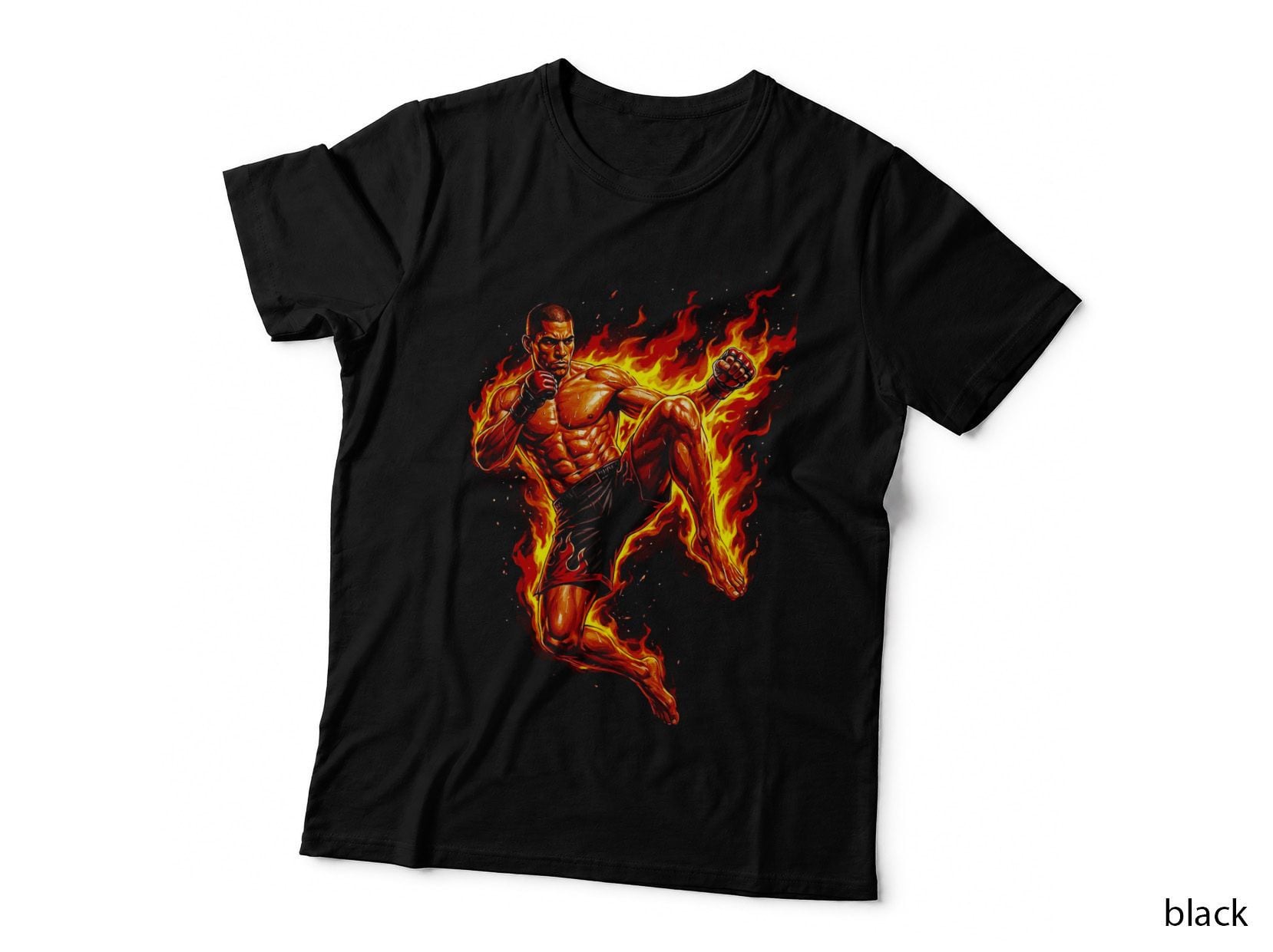 Justin Gaethje T-Shirt, Halftone MMA High Knee Graphic Tee, MMA Legend Shirt