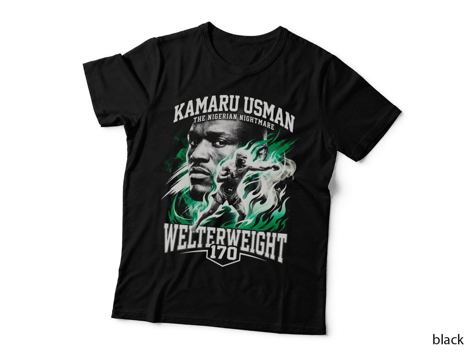 Kamaru Usman the Nigerian Nightmare Welterweight 170 Fighter Stance T-Shirt