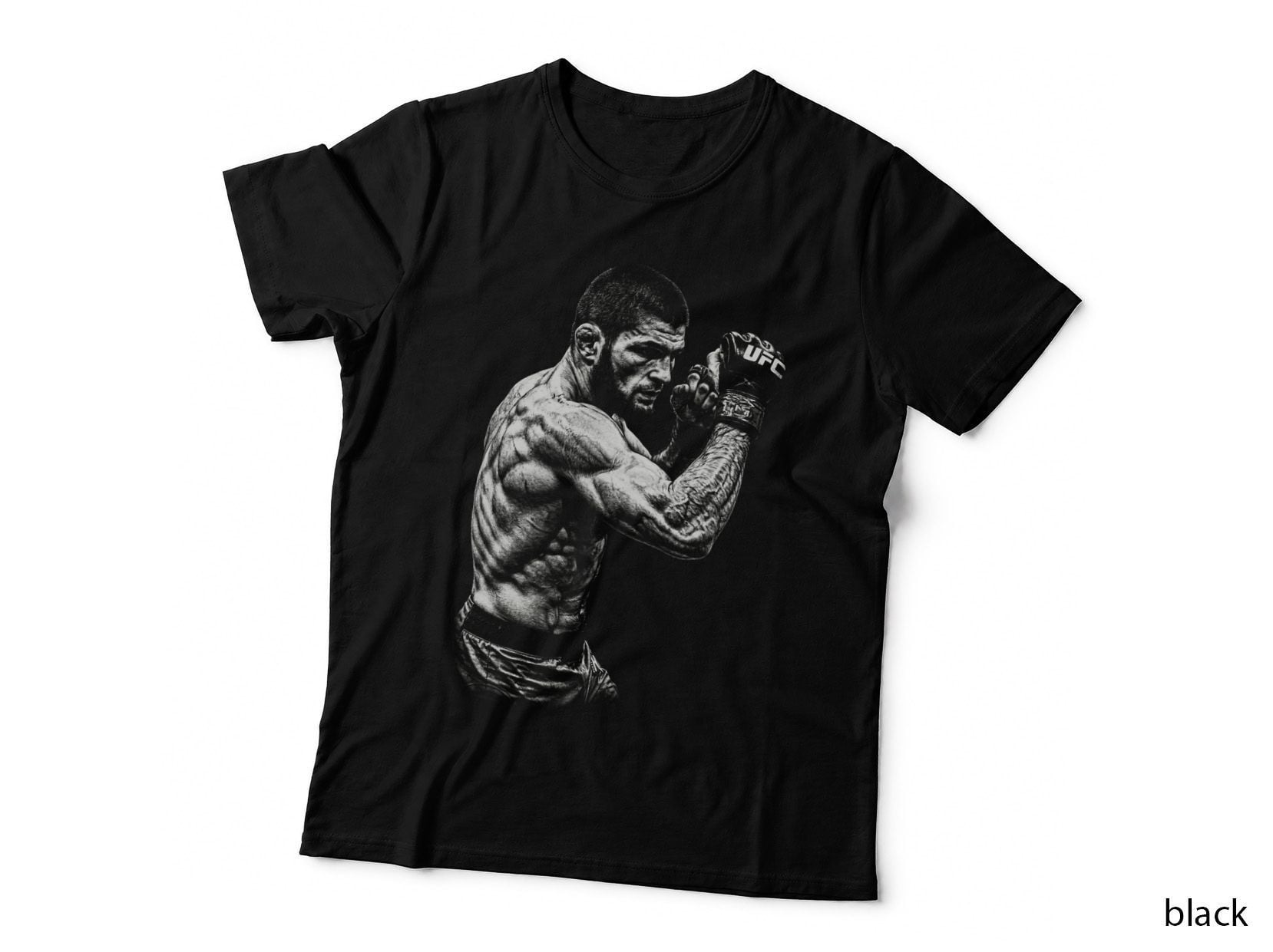 Khabib Nurmagomedov T-Shirt, Halftone MMA Side Punch Graphic Tee