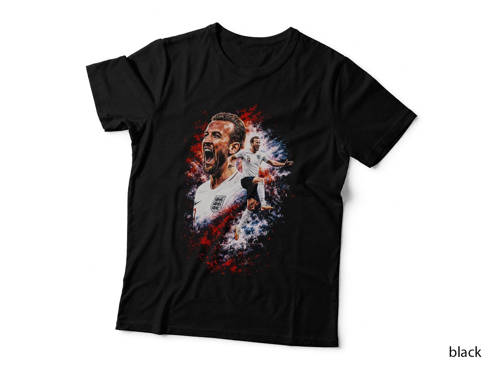 Male Footballers England Kit Numbers 7 and 9 Two Players Celebrating T-Shirt