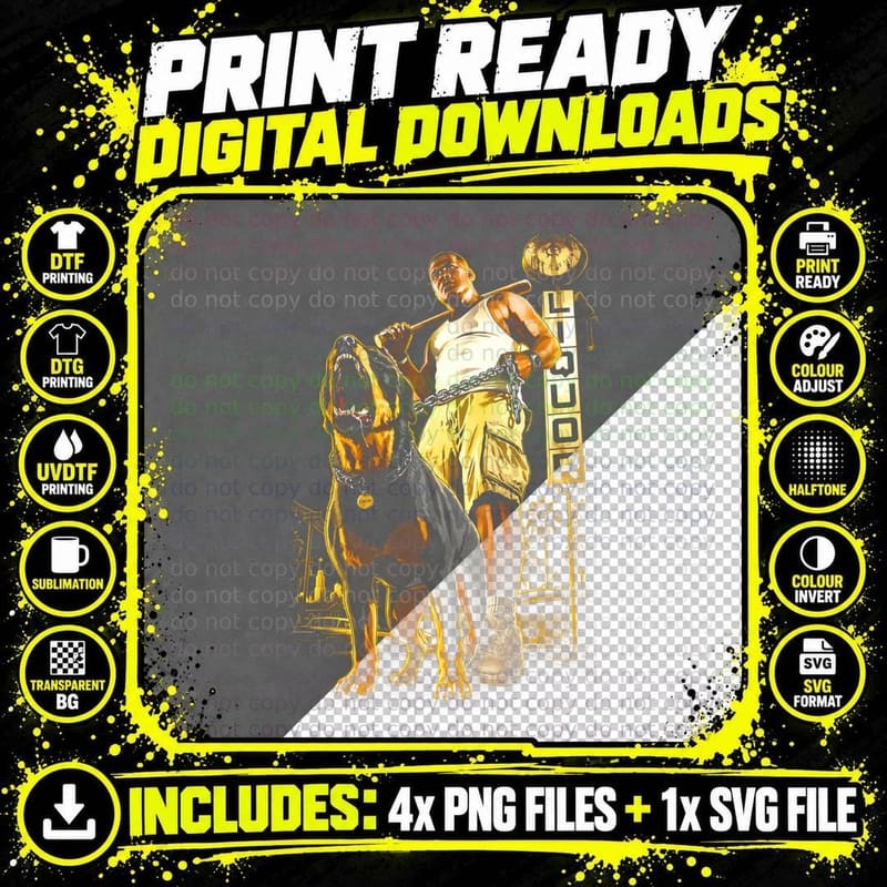 Man Beast Battle Halftone T-Shirt, Action Fighter Png SVG Digital Bundle