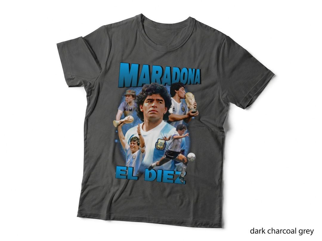 Maradona El Diez Argentina Legend with Teammates Football Retro T-Shirt