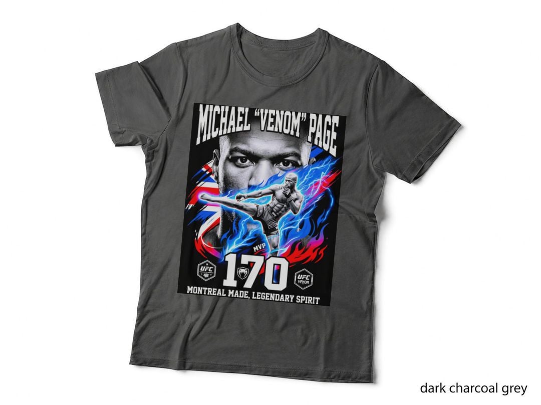 Michael Venom Page MVP 170 Montreal Made Legendary Spirit Blue Red Neon T-Shirt
