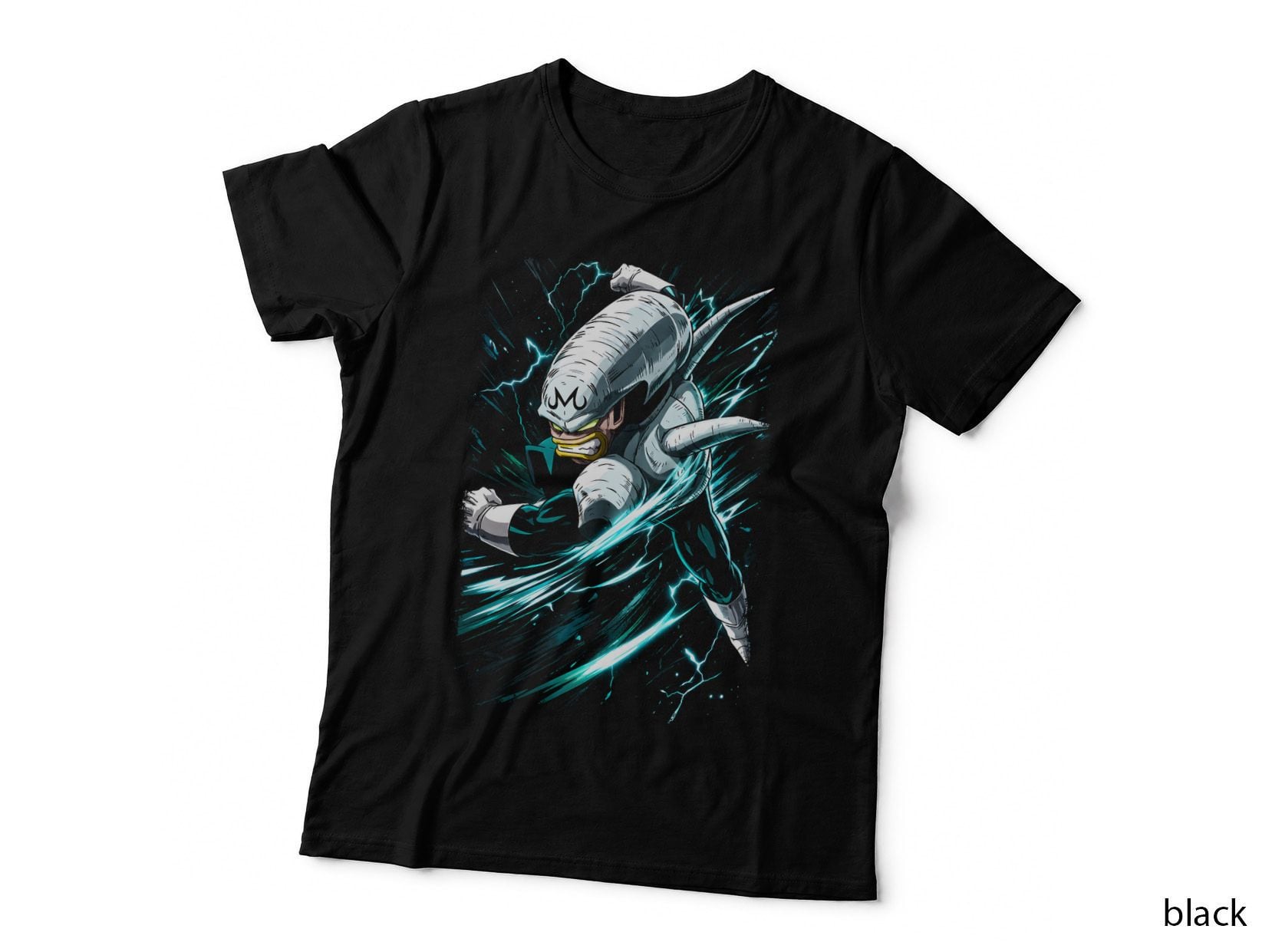 Mystic Warrior Anime T-Shirt, Halftone Wrapped Saiyan Fighter Graphic Tee