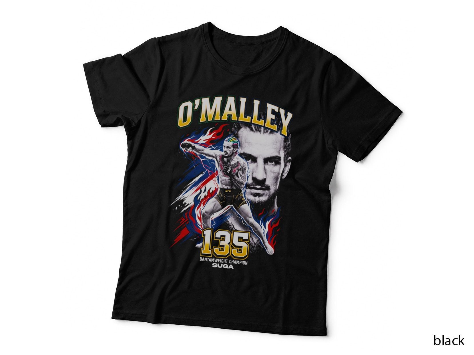 O'malley 135 Bantamweight Champion Suga Fighter Fighting Stance Red T-Shirt