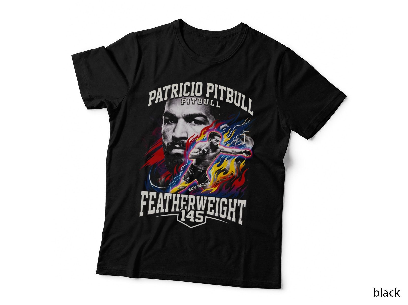 Patricio Pitbull Featherweight 145 Fighter Punching Red Blue Yellow T-Shirt