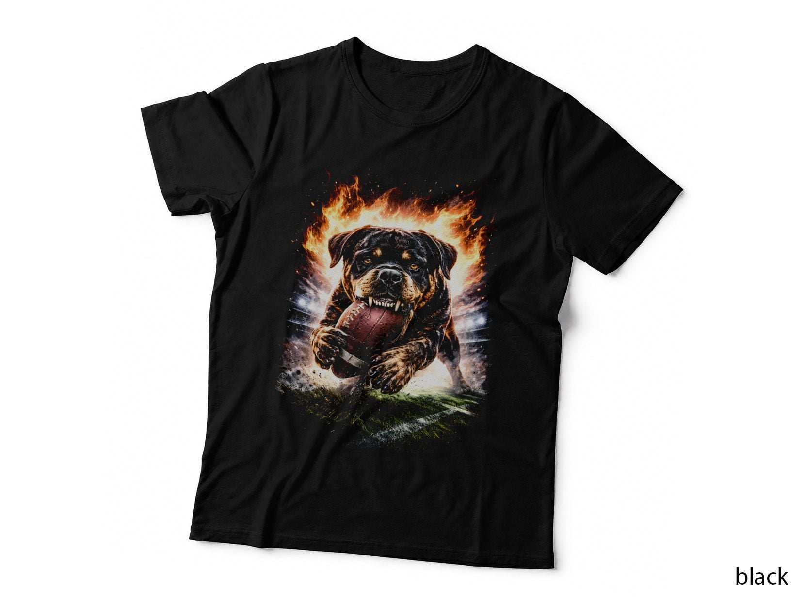 Rottweiler T-Shirt, Halftone Football Rottweiler Graphic Tee, Guard Dog Shirt