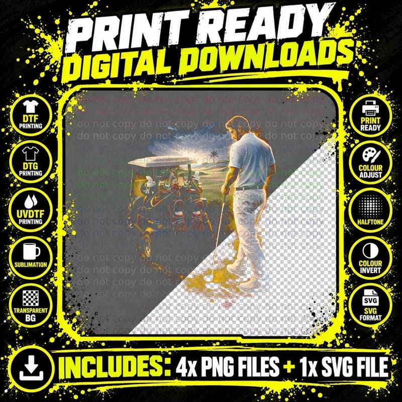 Tropical Golf Course T-Shirt, Halftone Old Money Luxury Png SVG Digital Bundle