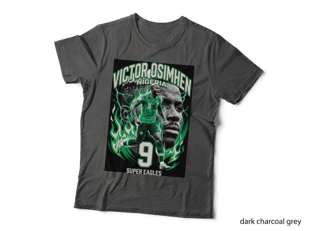 Victor Osimhen Nigeria 9 Super Eagles Green Flames Halftone Dual T-Shirt
