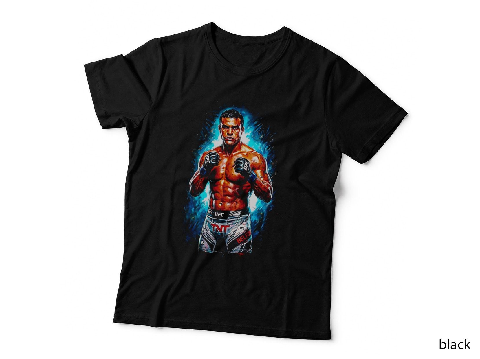 Vitor Belfort T-Shirt, Halftone MMA Twin Fist Guard Graphic Tee