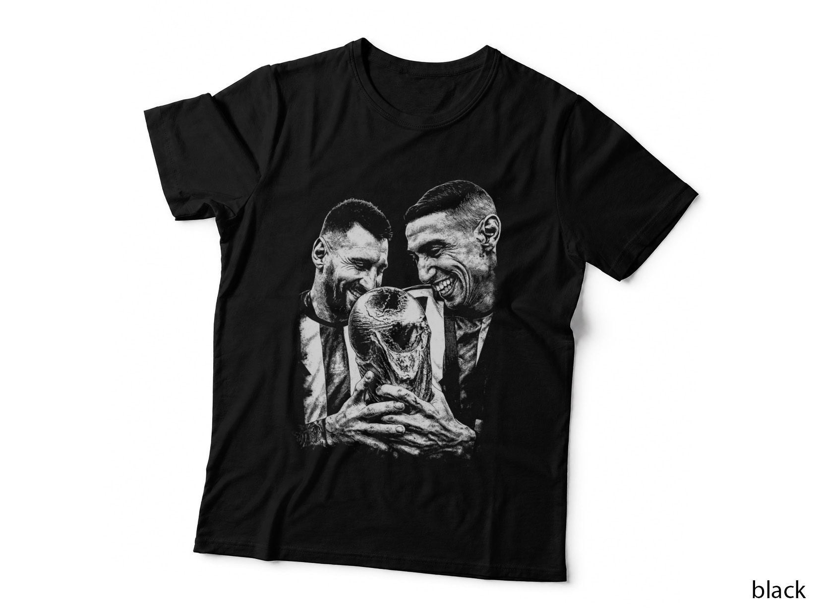 World Cup Football T-Shirt, Halftone Trophy Champions Graphic Tee