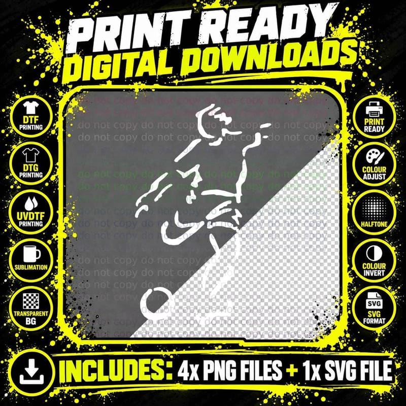 Abstract Figure in Motion Soccer T-Shirt Png SVG Digital Bundle