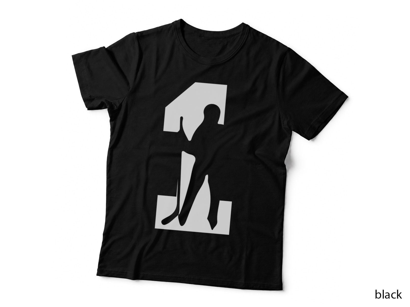 Abstract Figure in Shadow Hockey T-Shirt, Hockey Graphic Tee, Cute Hockey Shirt