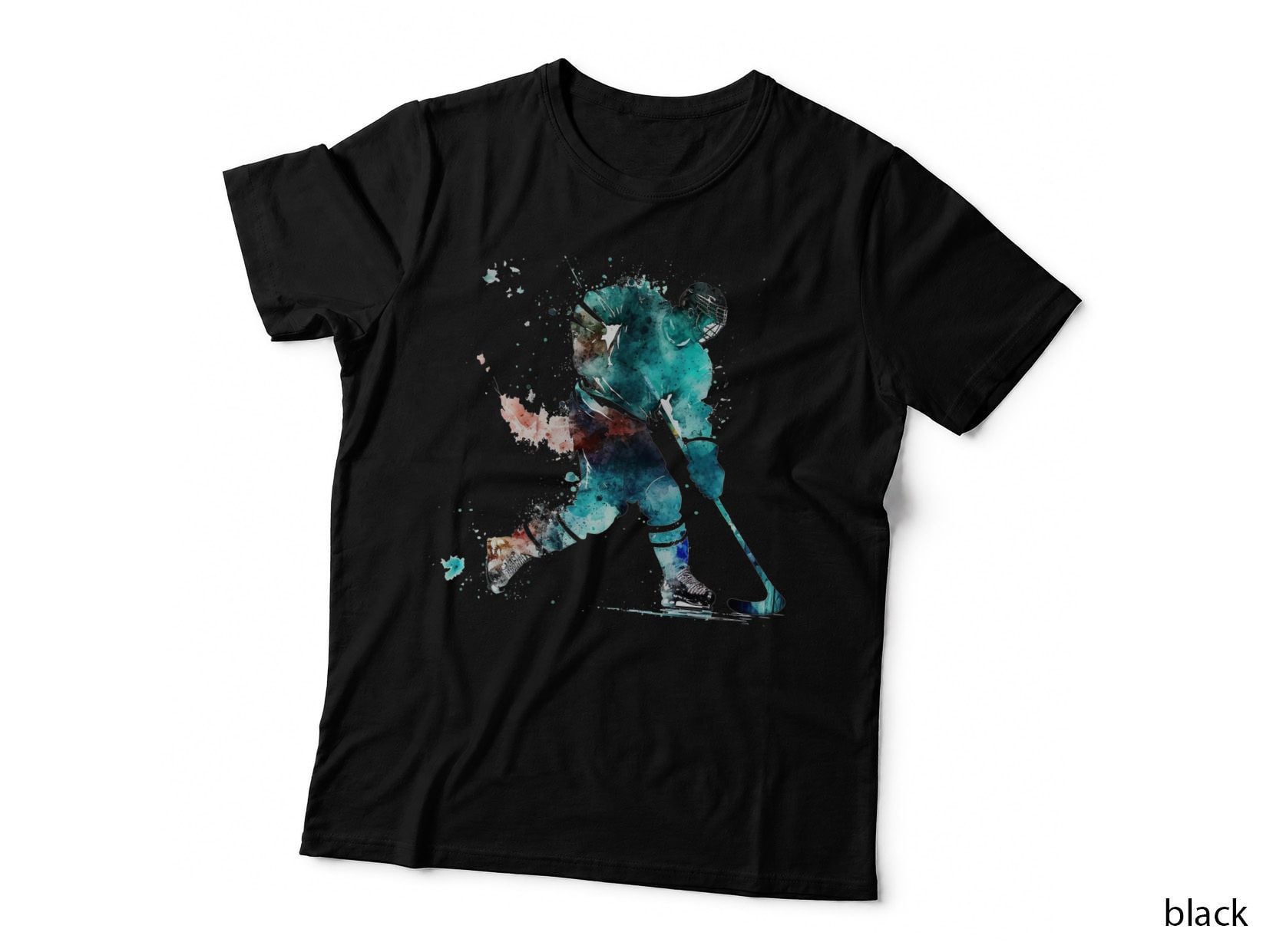 Abstract Hockey Player in Motion Hockey Design T-Shirt, Hockey Graphic Tee